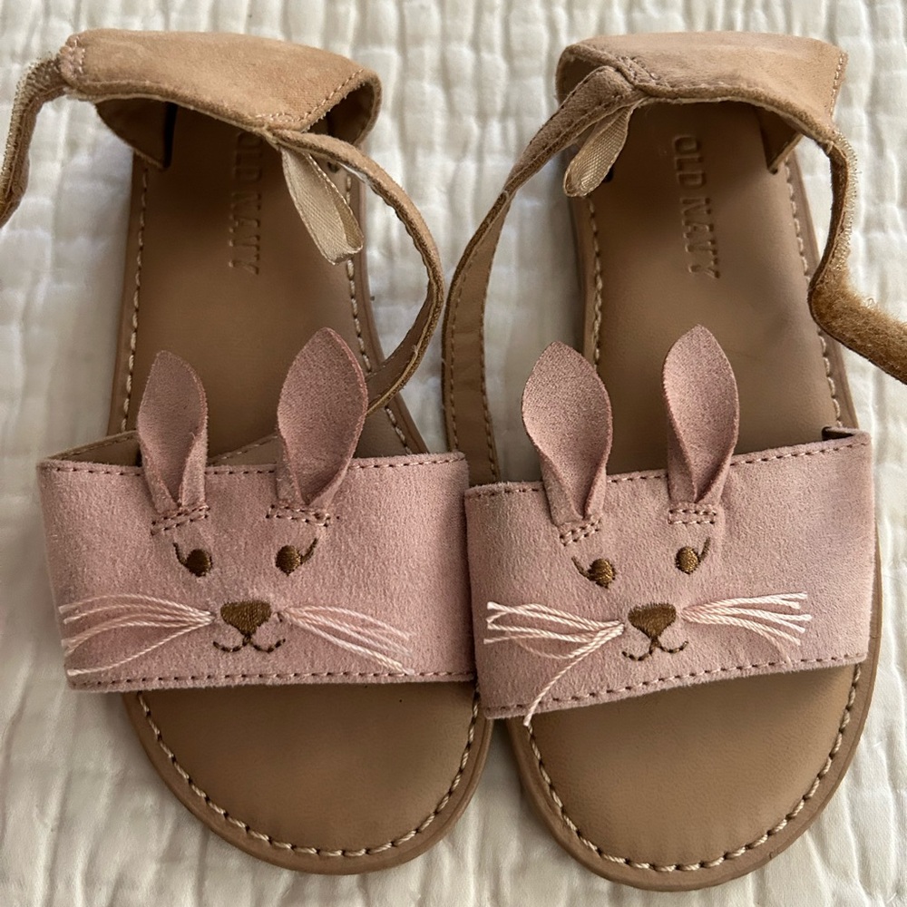 Old Navy Tan and Pink Bunny Kids Sandals